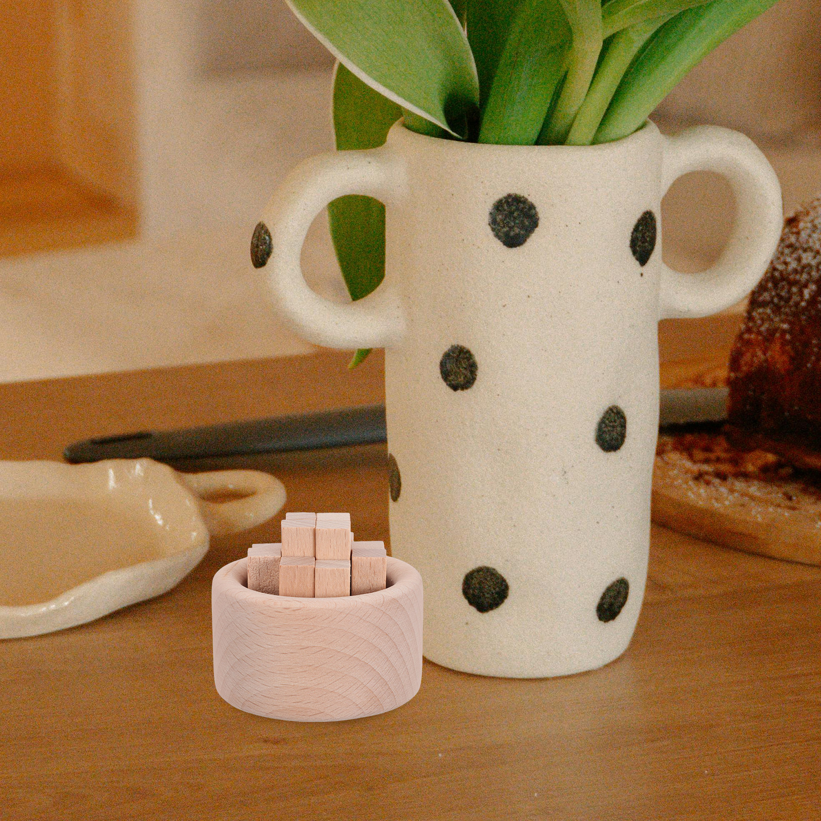 Home Fragrance Diffuser - 4Pcs Mini Essential Oil Diffuser Wood