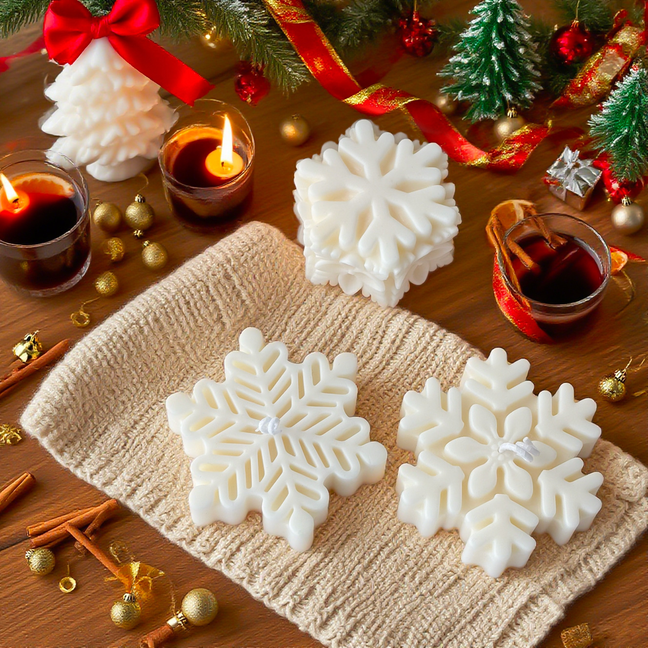 Home Fragrance Vanilla - 1Pc Christmas Snowflake Scented Candle, ins