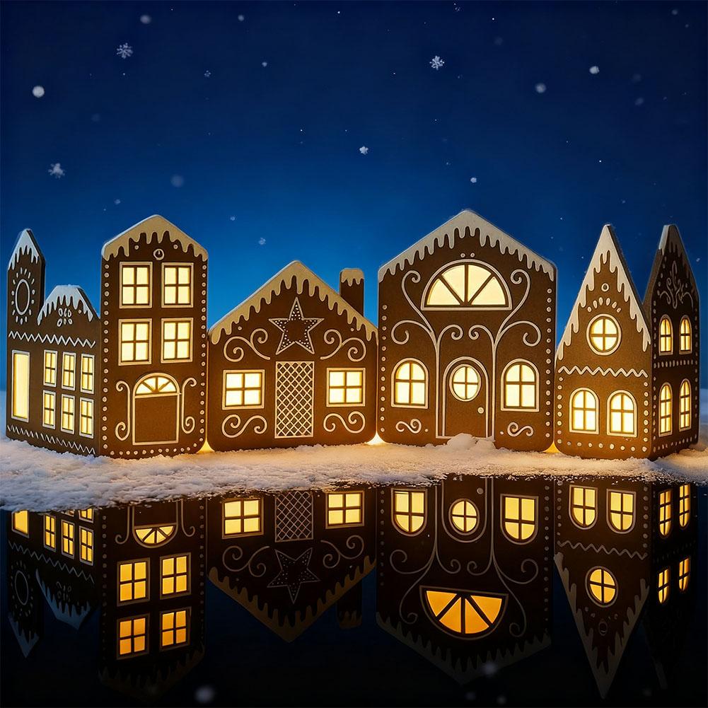 Home Fragrance Gingerbread - Christmas Gingerbread House Cardboard Festive Town