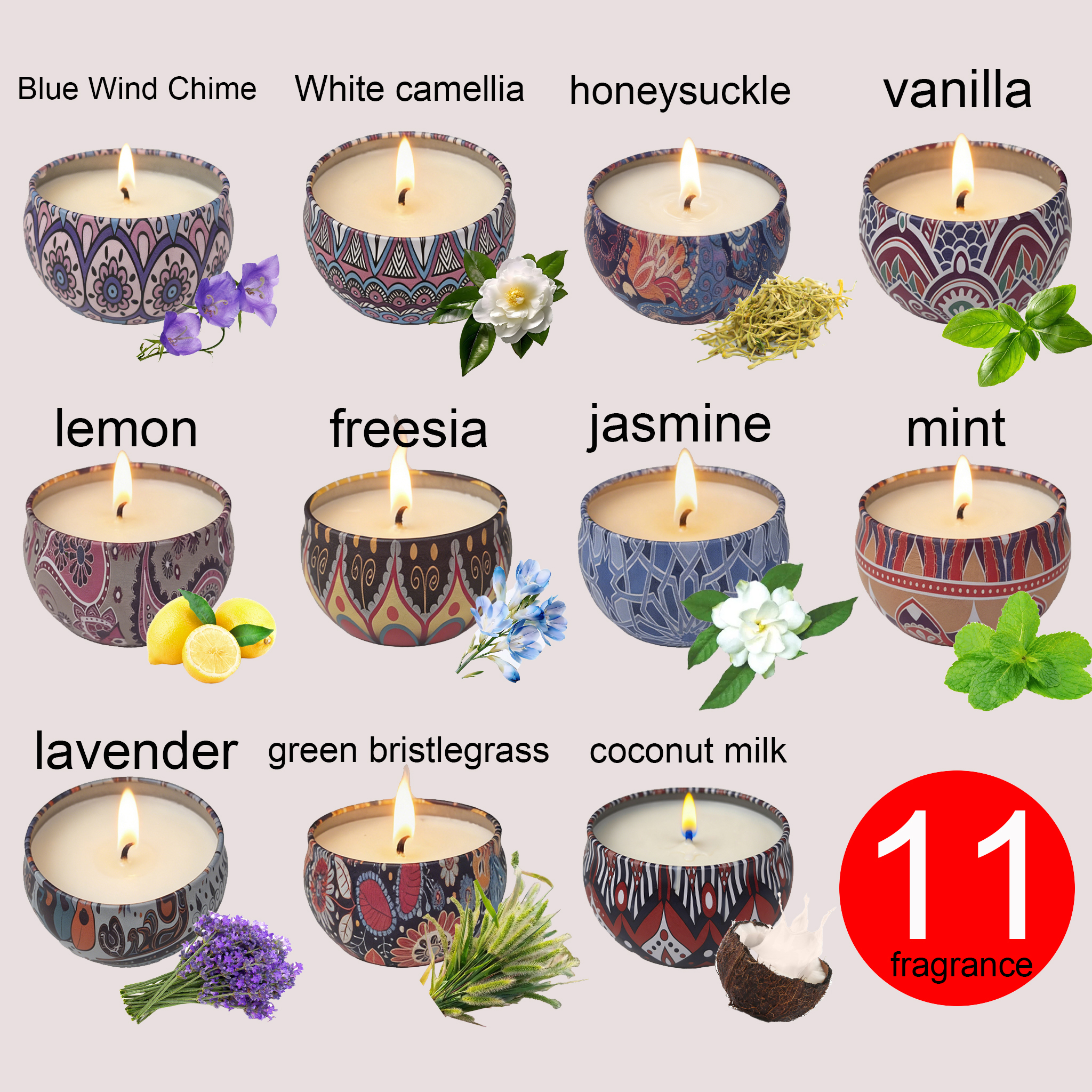 Home Fragrance Jasmine - 1 Pack of Ham-Scented Aromatherapy Candles,