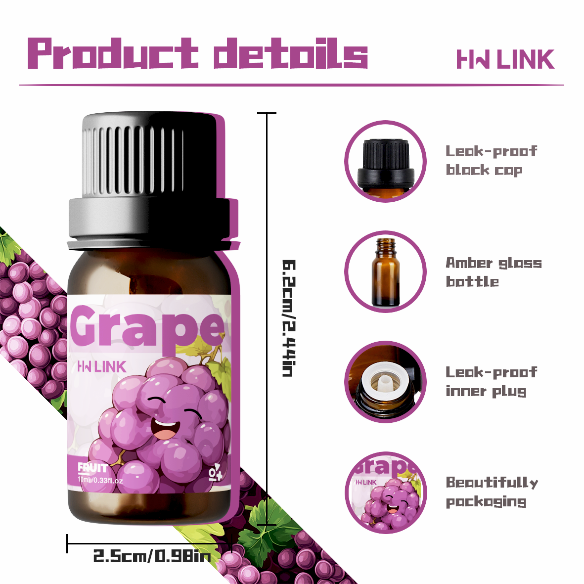 Grape Essential Oil 10ml Perfu - Home Fragrance Diffuser recension och pris