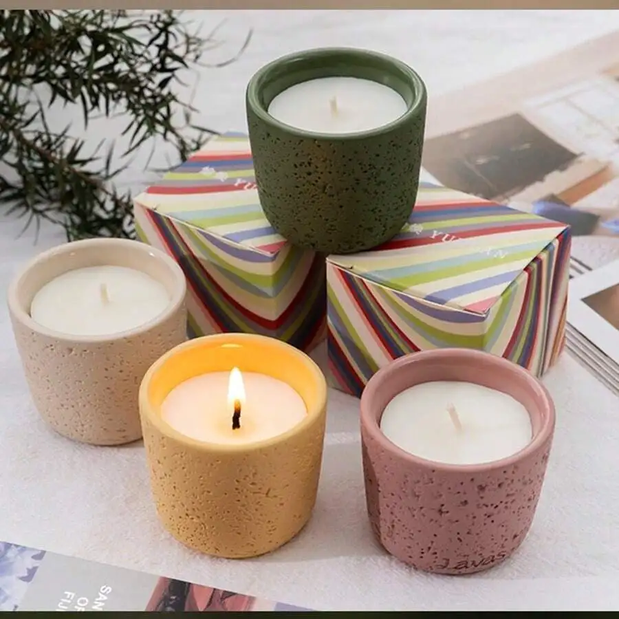 Scented Candle In Concrete Cup - Home Fragrance Long Lasting recension och pris