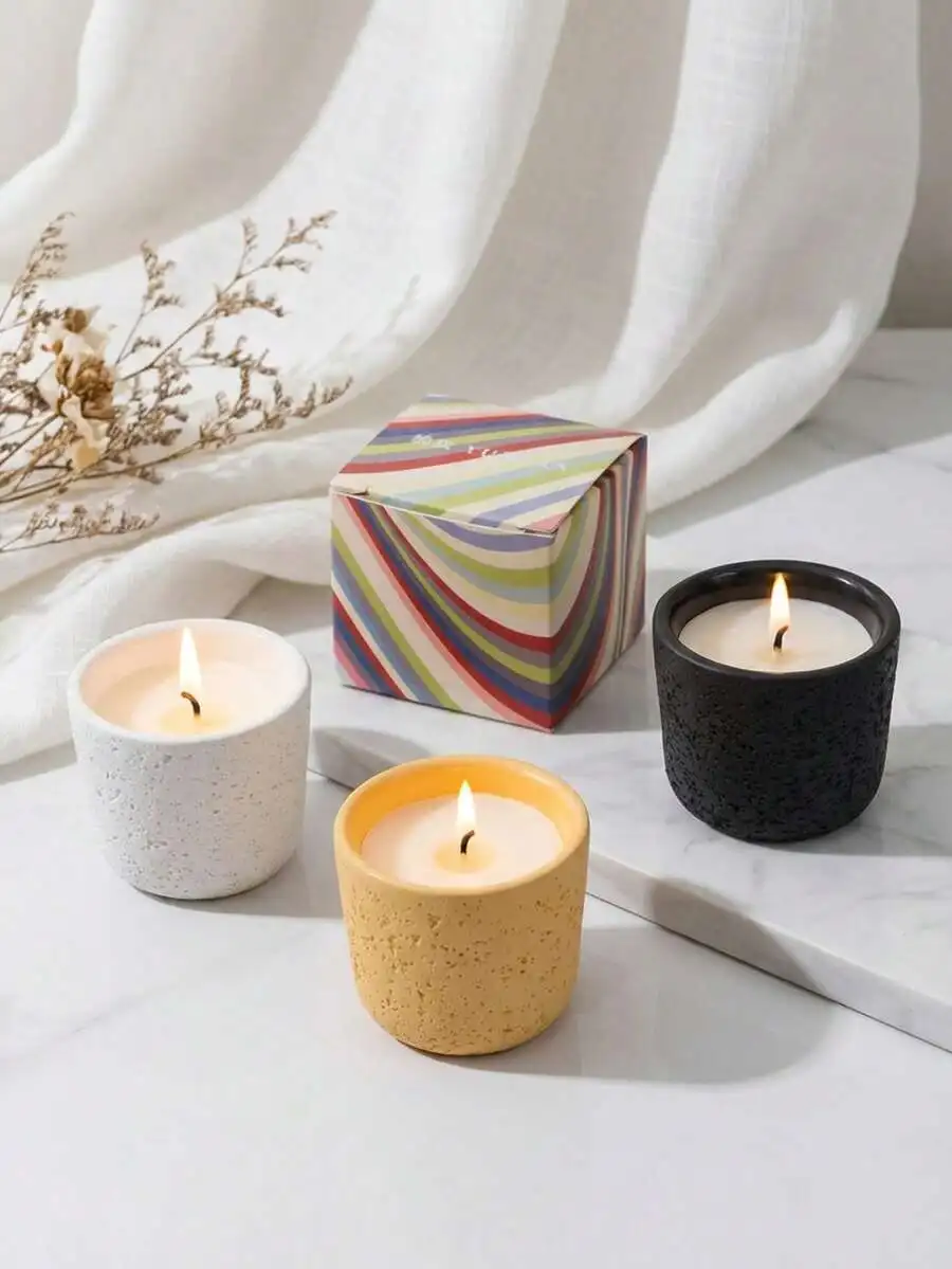 Scented Candle In Concrete Cup - Home Fragrance Long Lasting recension och pris